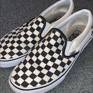 black & white checkered vans sz:8 womens